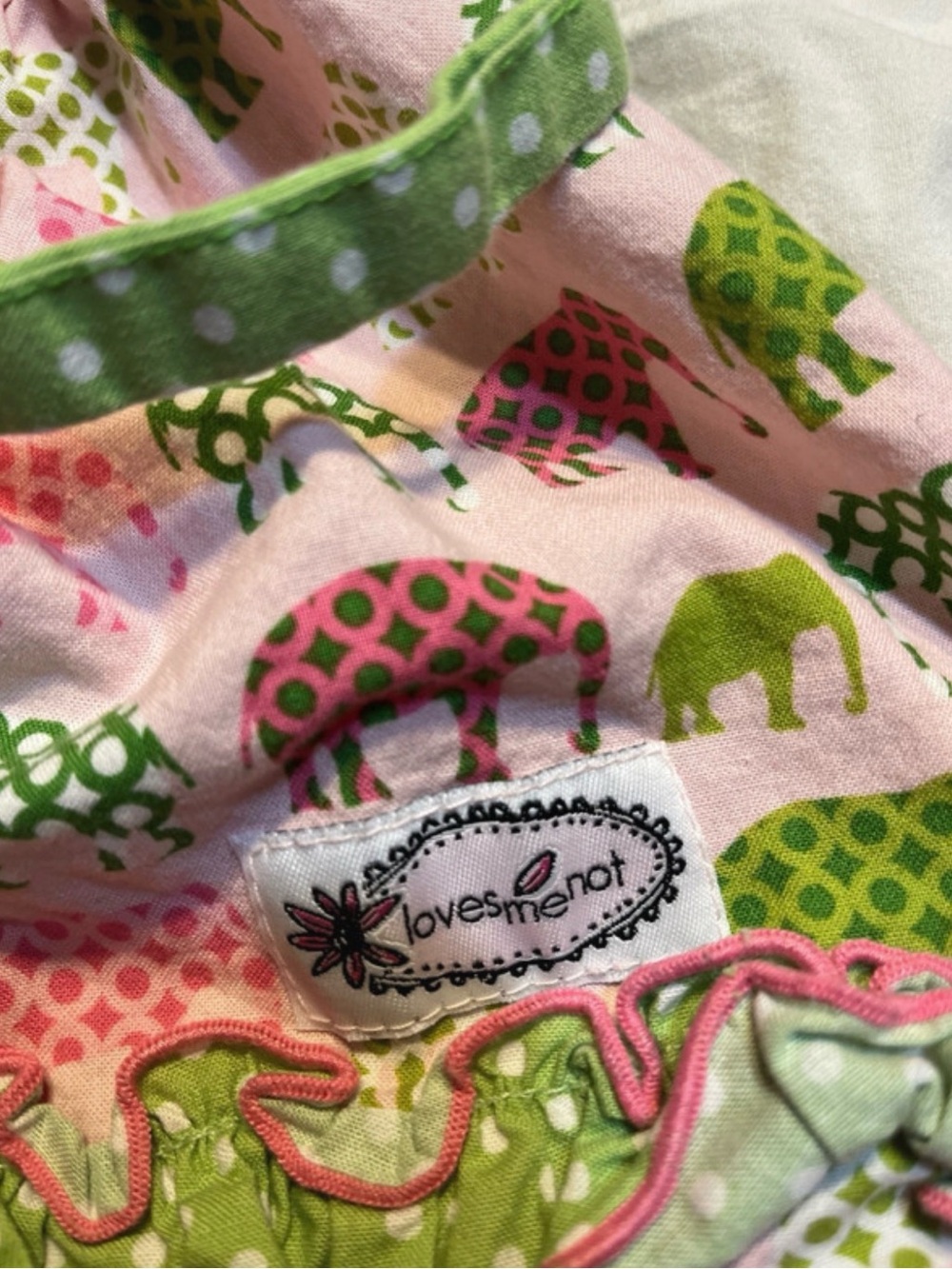 Girls' Pink Striped & Elephant Print Casual Dress - Picture 6 of 8